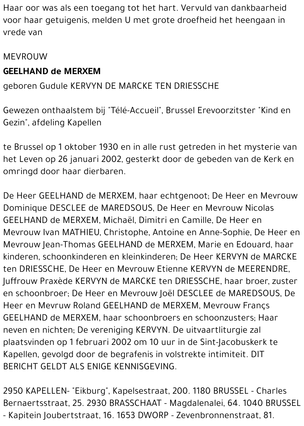 Gudule Kervyn de Marcke ten Driessche