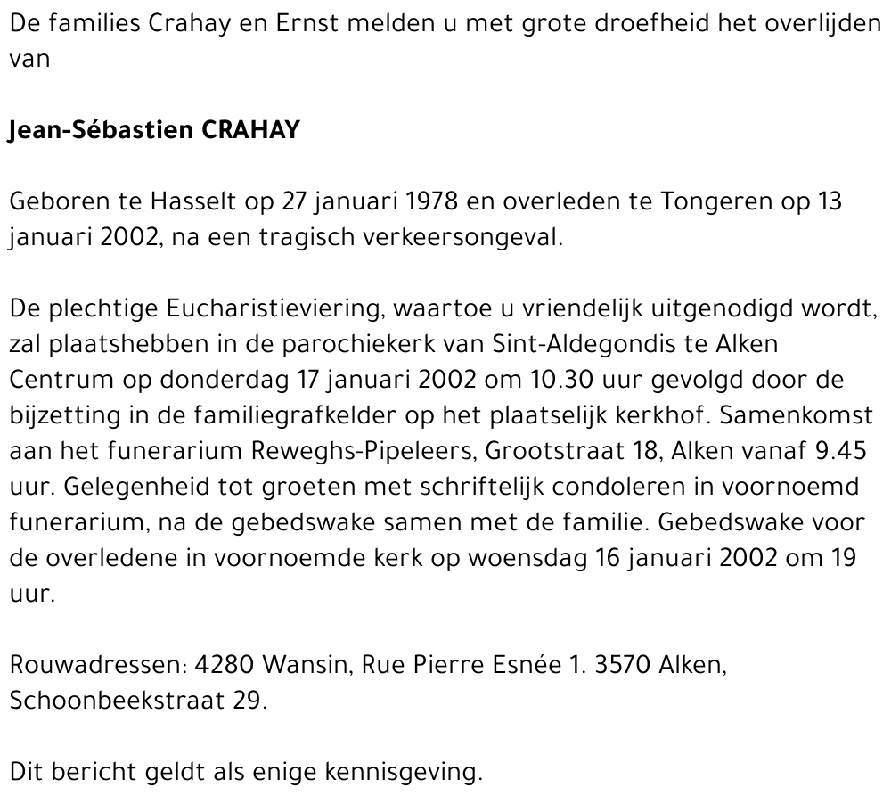 Jean-Sebastien CRAHAY