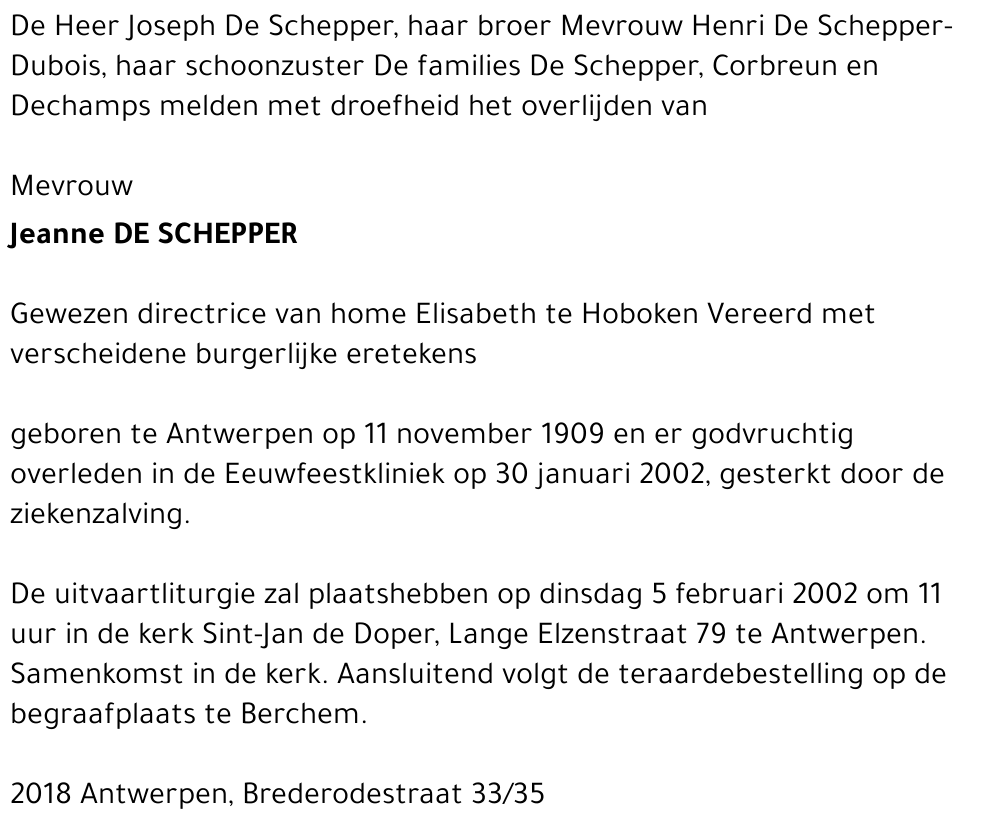Jeanne De Schepper