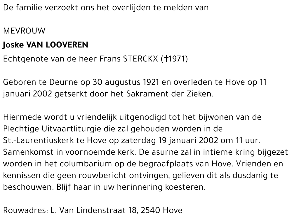 Joske VAN LOOVEREN