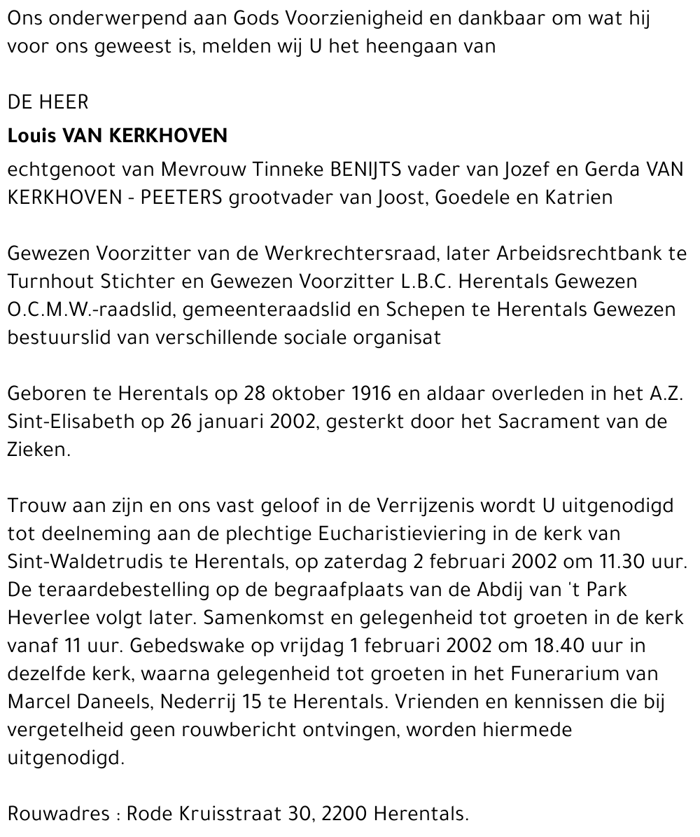 Louis Van Kerkhoven