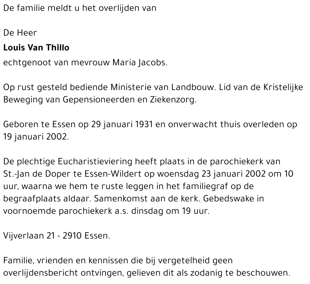 Louis Van Thillo