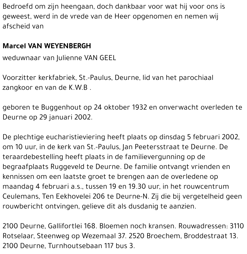 Marcel Van Weyenbergh
