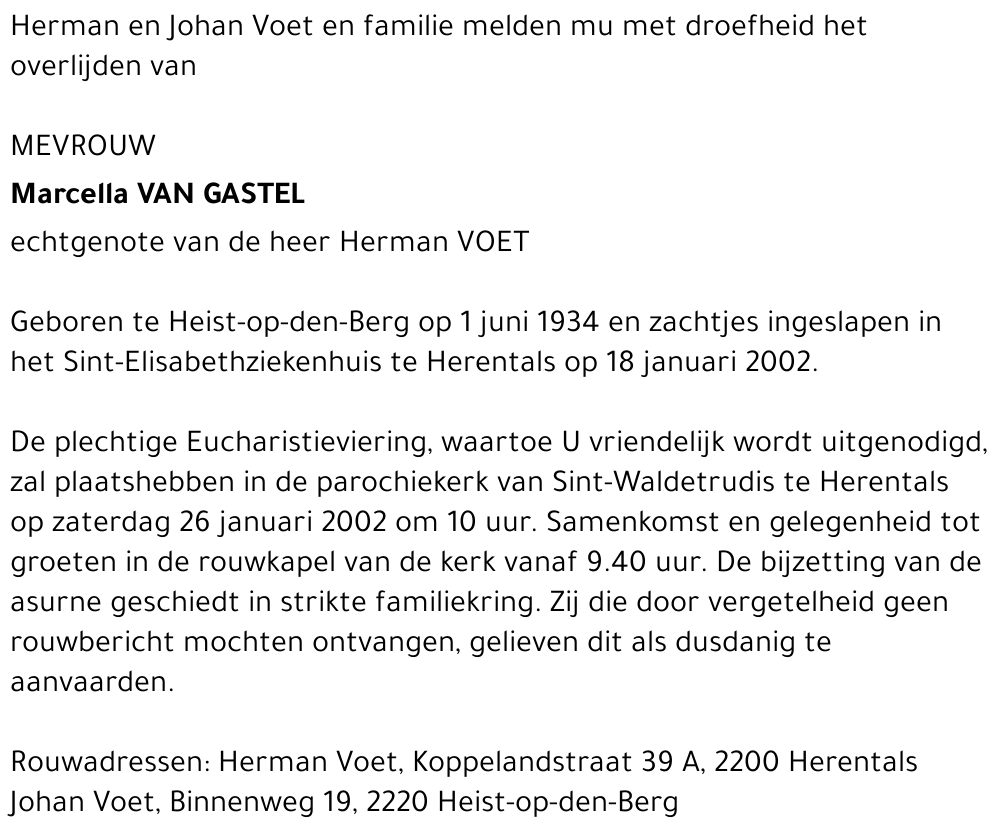 Marcella VAN GASTEL