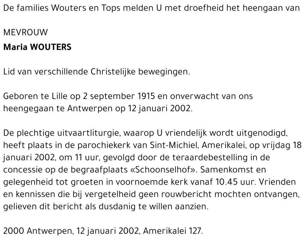 MARIA WOUTERS