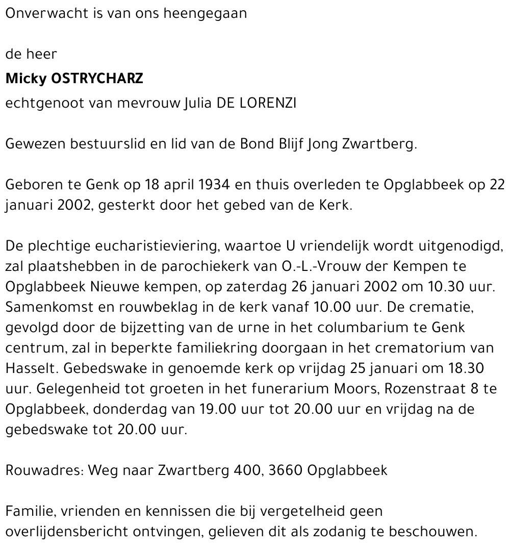 Micky Ostrycharz