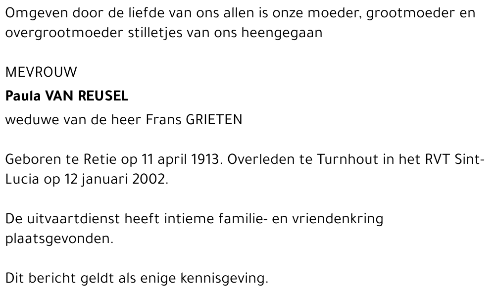 Paula Van Reusel