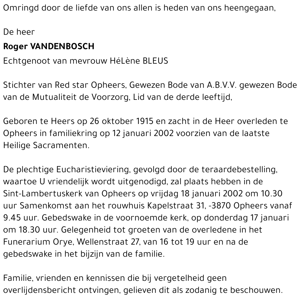 Roger Vandenbosch
