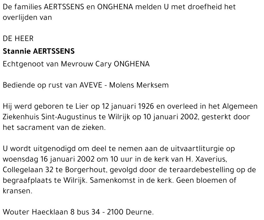 STANNIE AERTSSENS