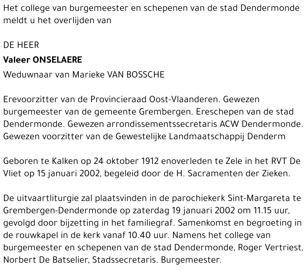Valeer Onselaere