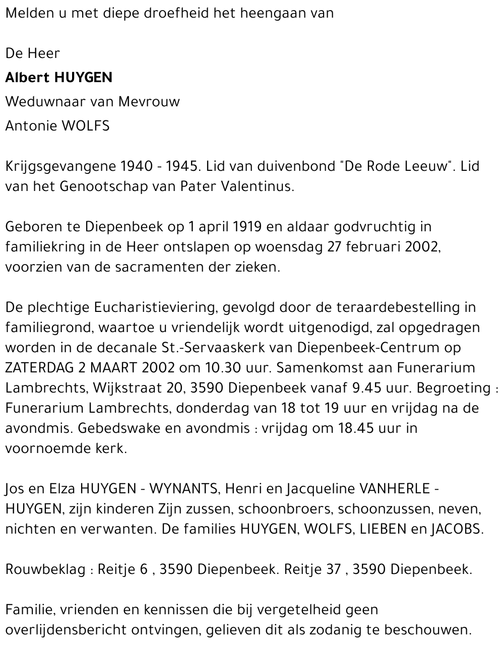 Albert HUYGEN