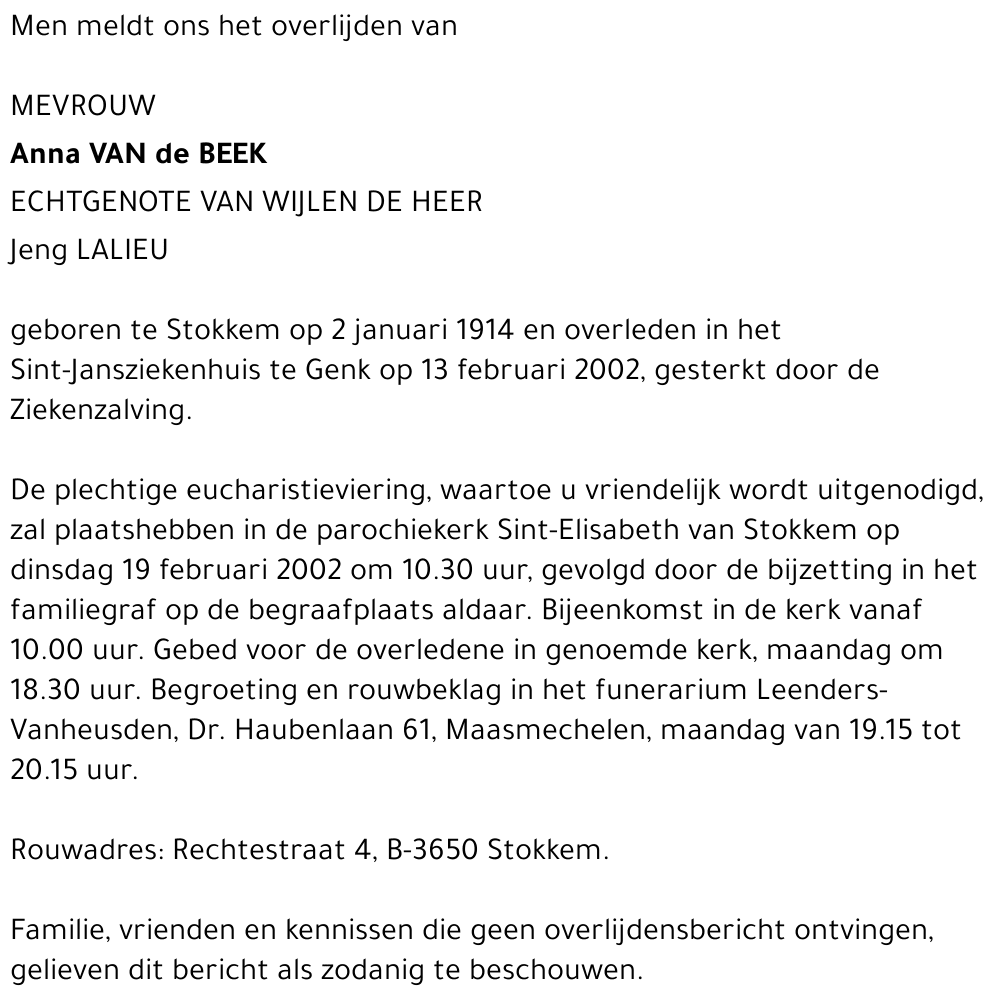 Anna Van de Beek