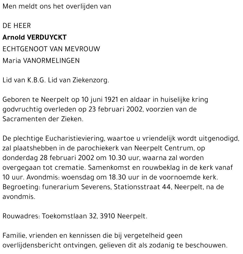 Arnold Verduyckt