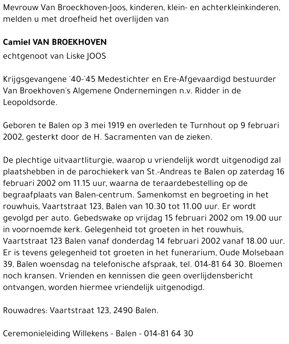 Camiel Van Broekhoven