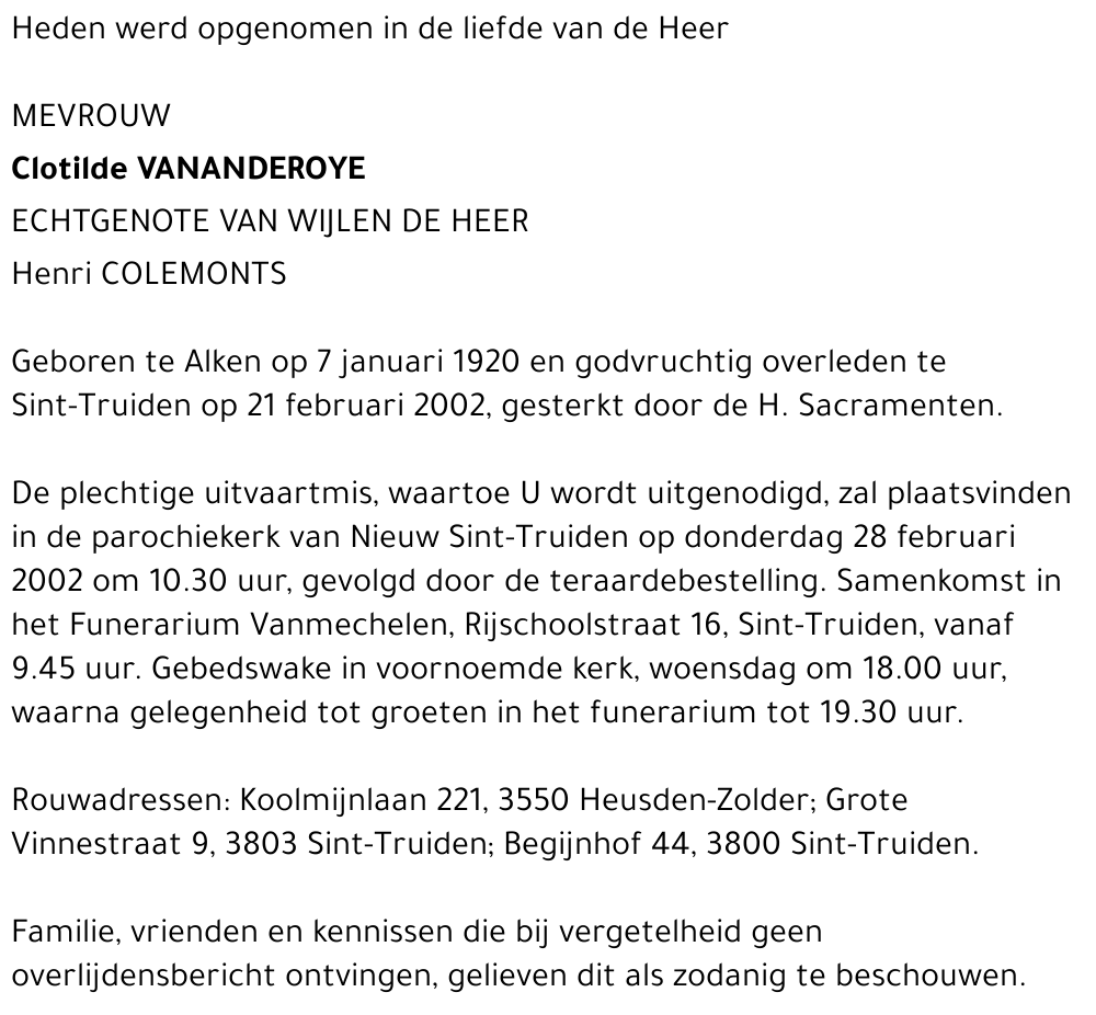 Clotilde Vananderoye