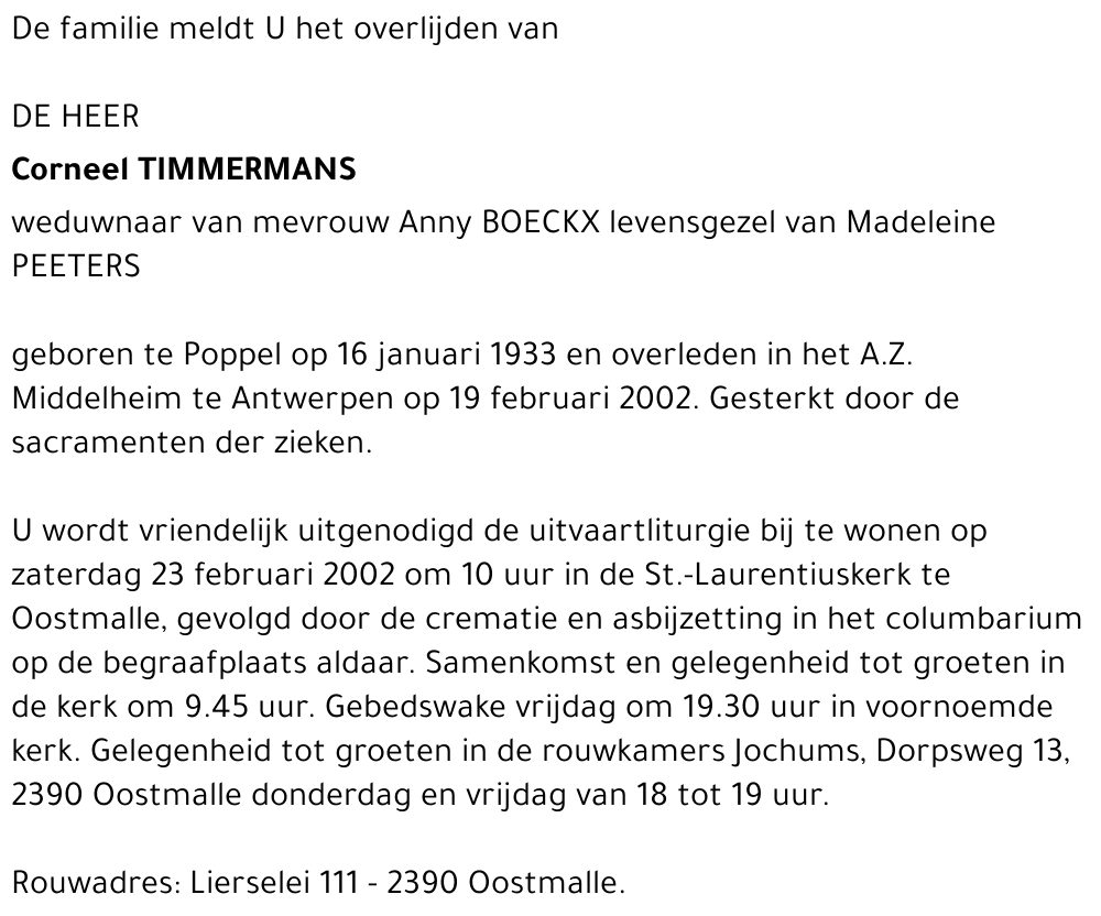 CORNEEL TIMMERMANS