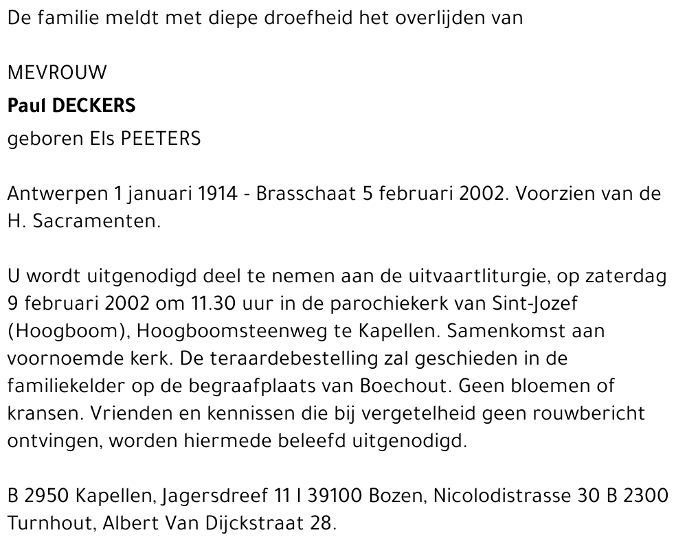ELS PEETERS