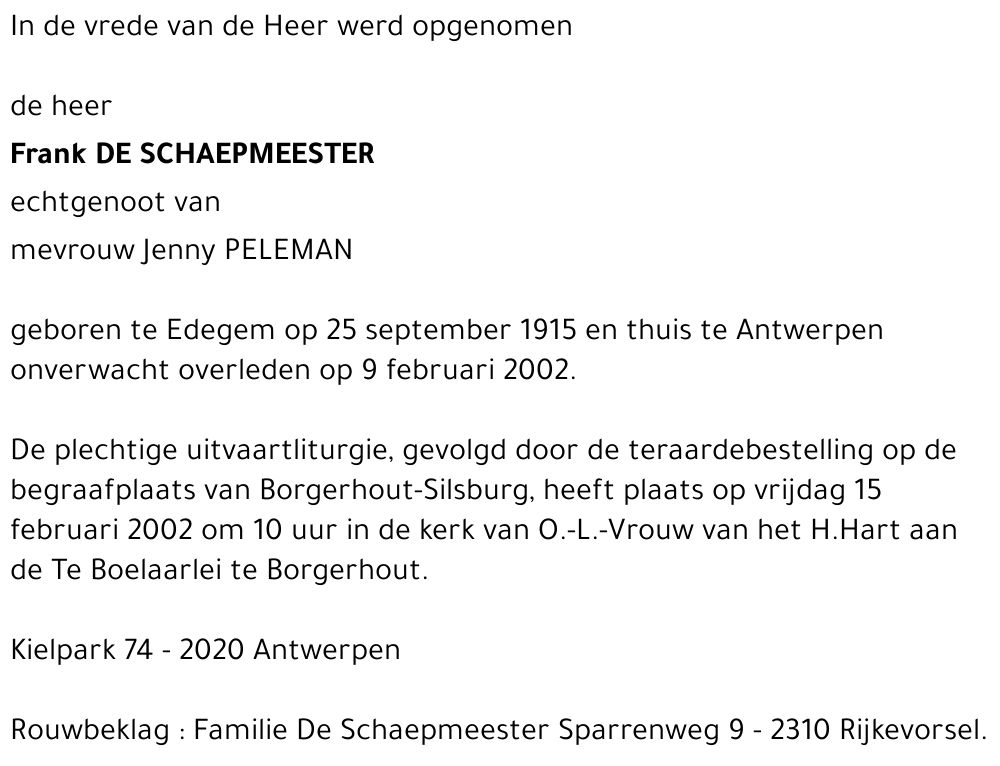 Frank DE SCHAEPMEESTER