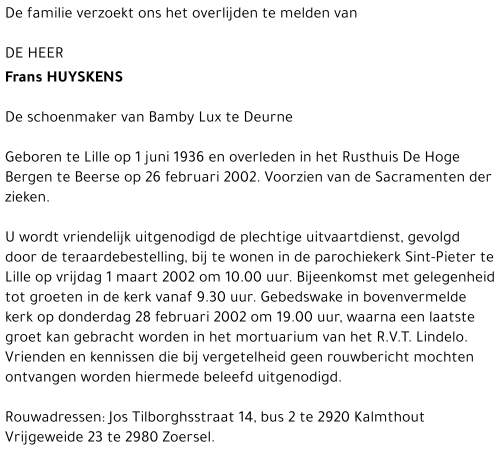 FRANS HUYSKENS