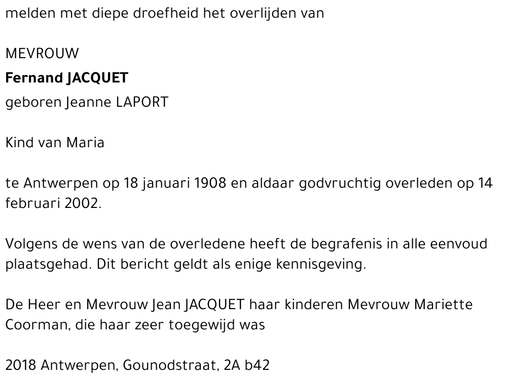 JEANNE LAPORT