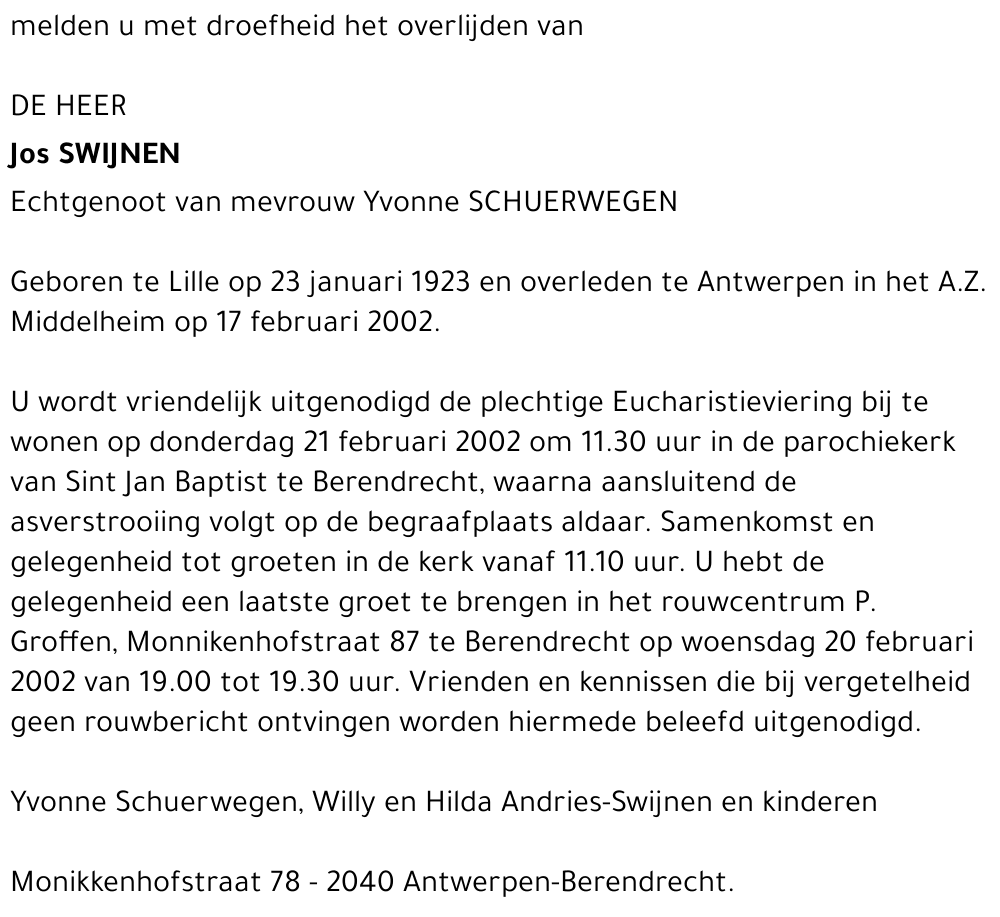 JOS SWIJNEN