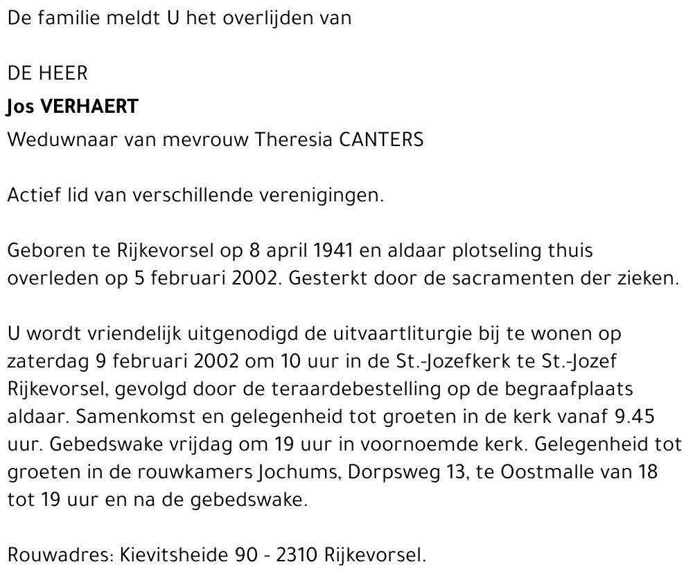 JOS VERHAERT