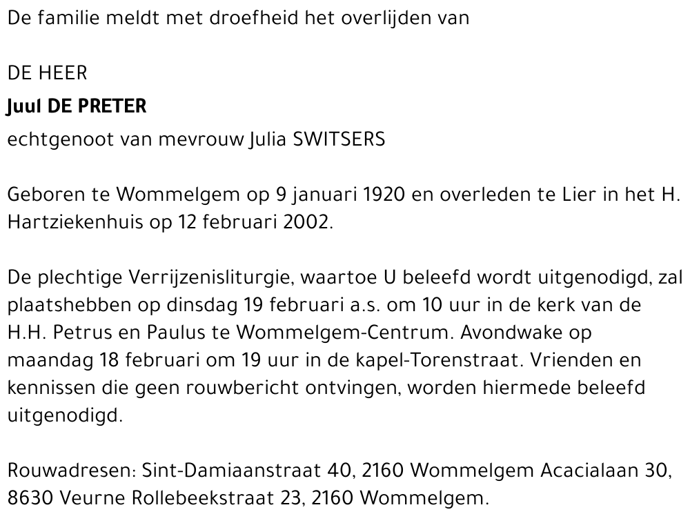 Juul DE PRETER