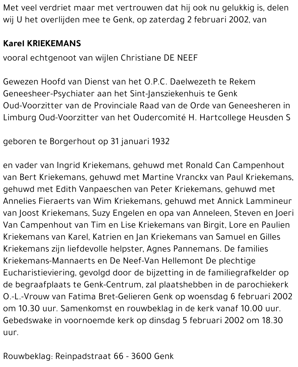 Karel KRIEKEMANS