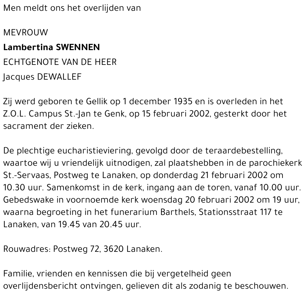 Lambertina Swennen