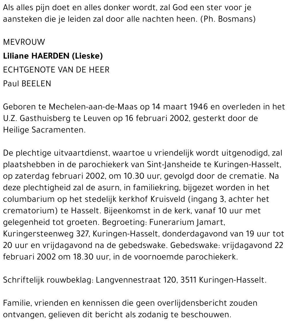 Liliane (Lieske) Haerden