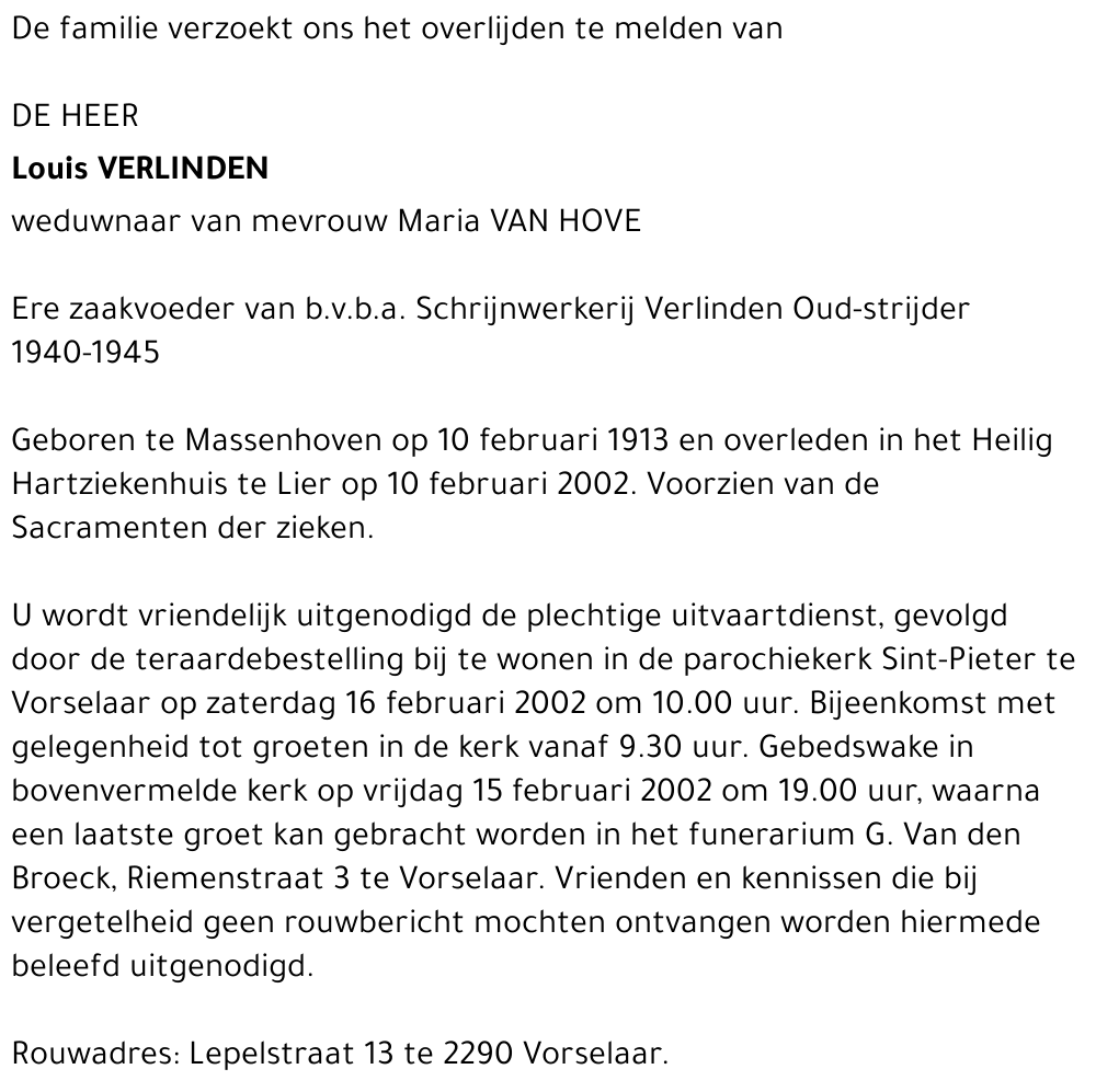 LOUIS VERLINDEN