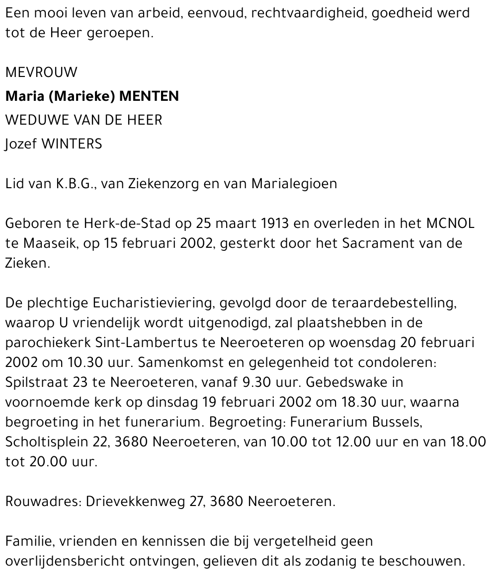 Maria (Marieke) Menten