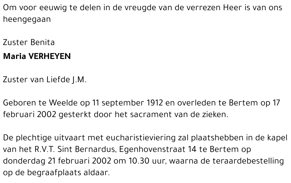 Maria VERHEYEN