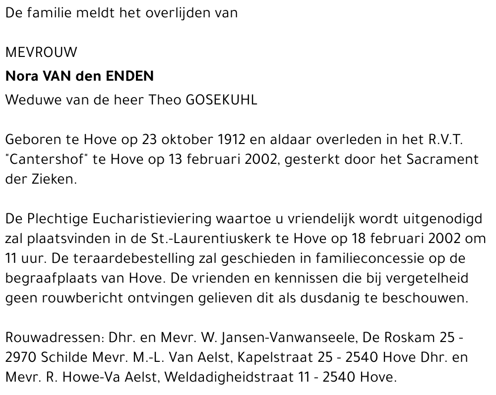 NORA VAN DEN EEDEN