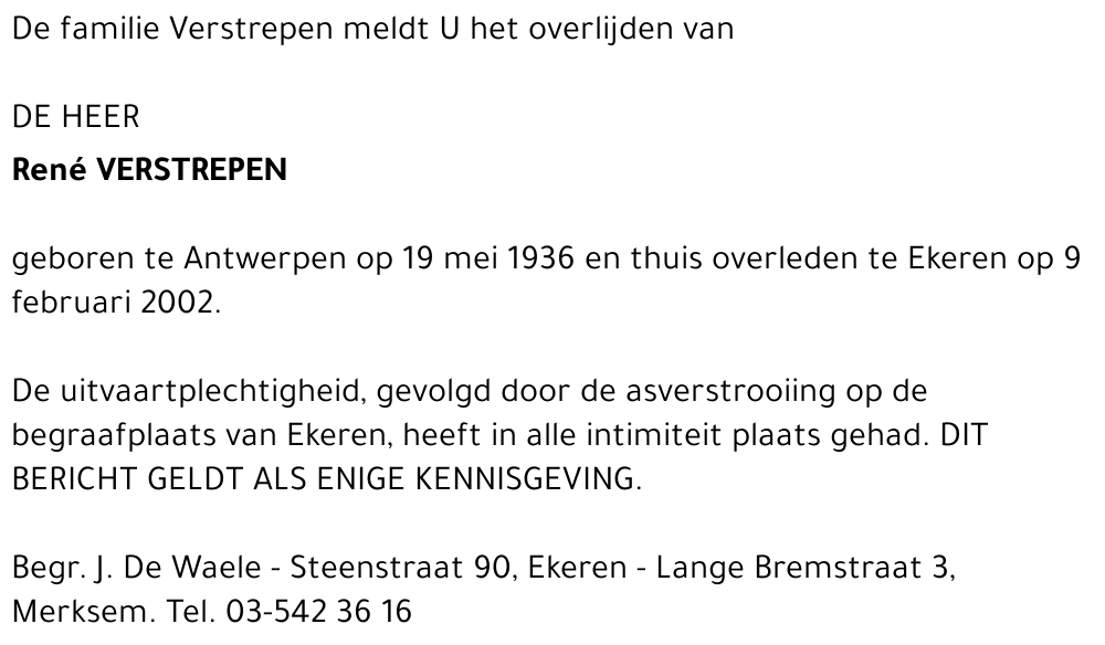 RENE VERSTREPEN