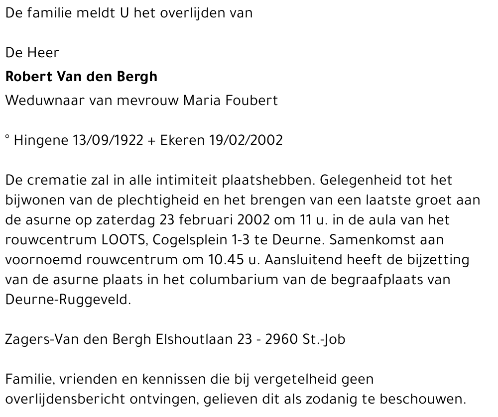 Robert Van den Bergh