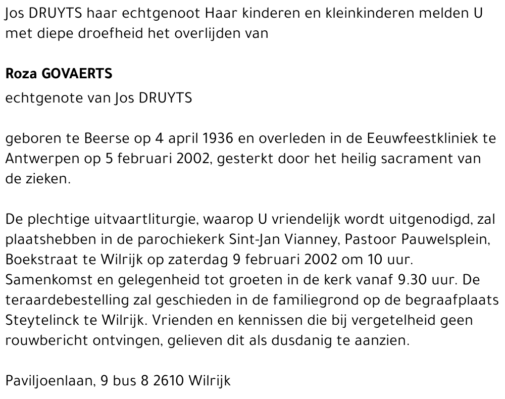 Roza GOVAERTS