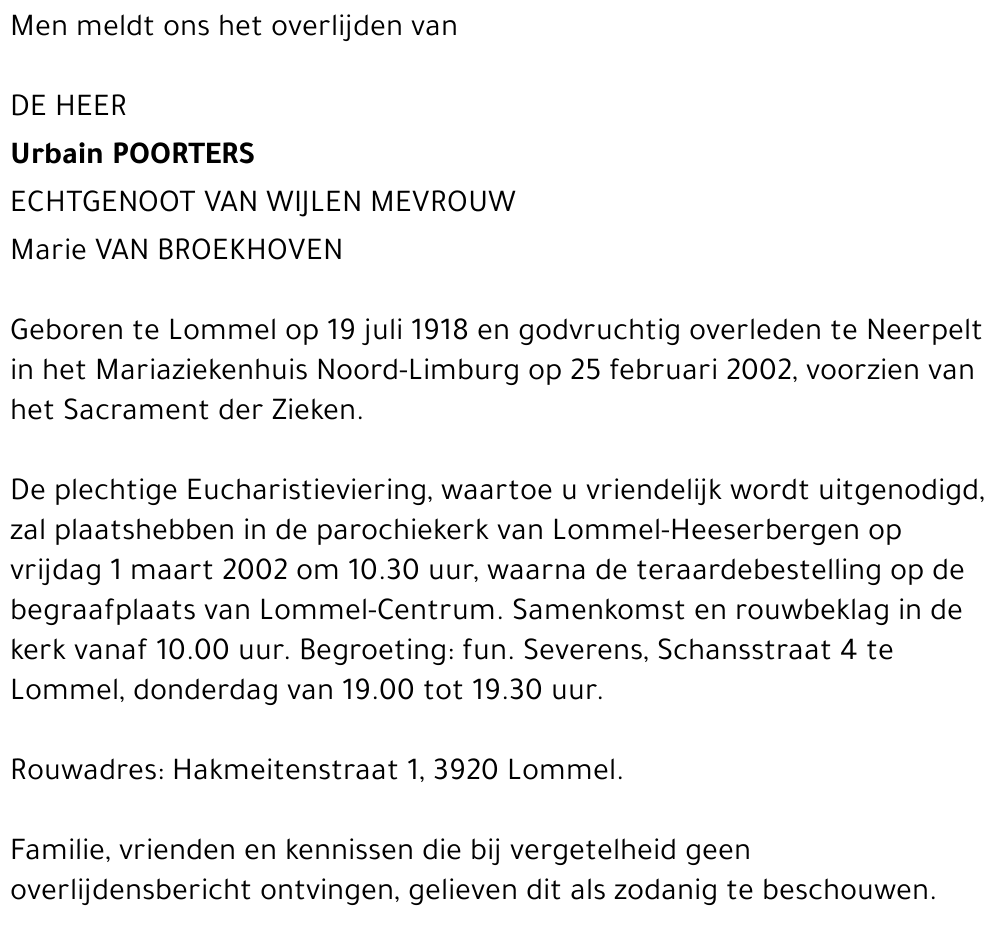 Urbain Poorters