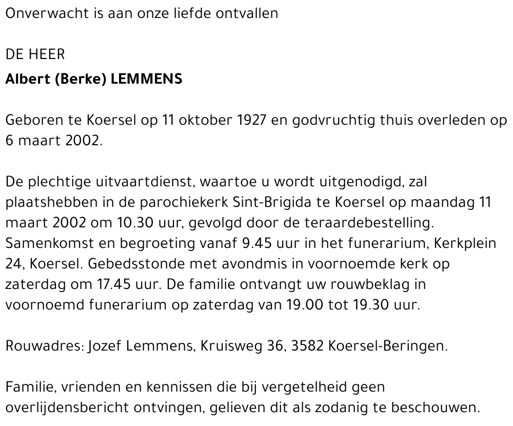 Albert (Berke) Lemmens
