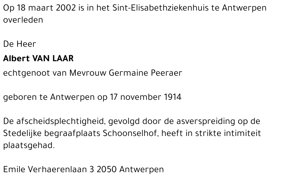 Albert Van Laar
