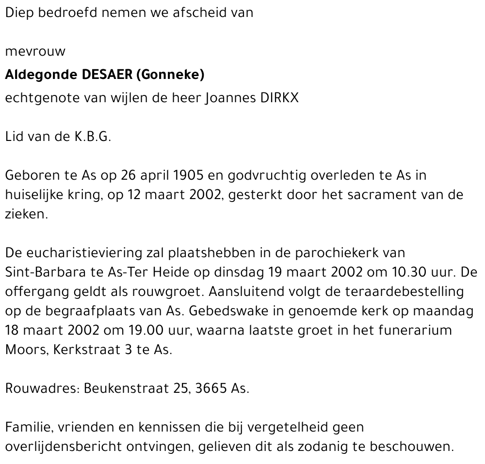 Aldegonde Desaer