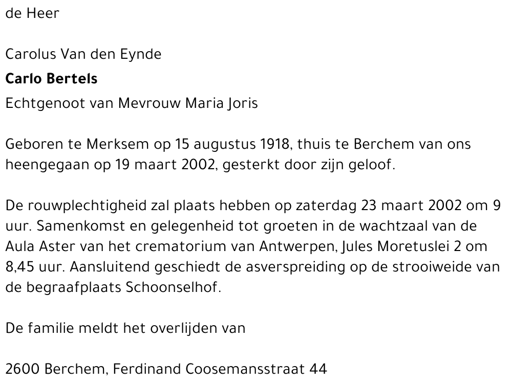 Carolus Van den Eynde