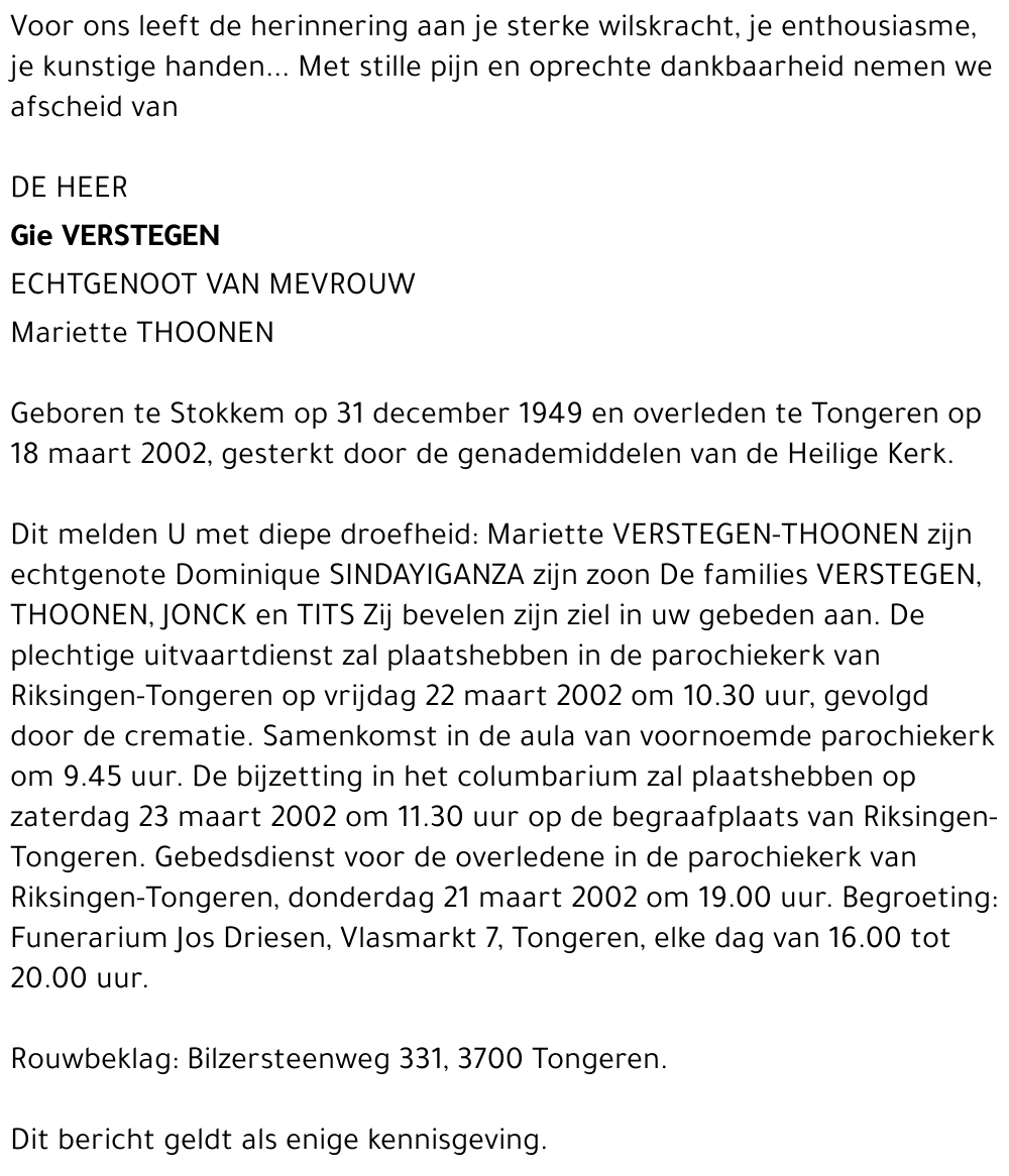 Gie Verstegen
