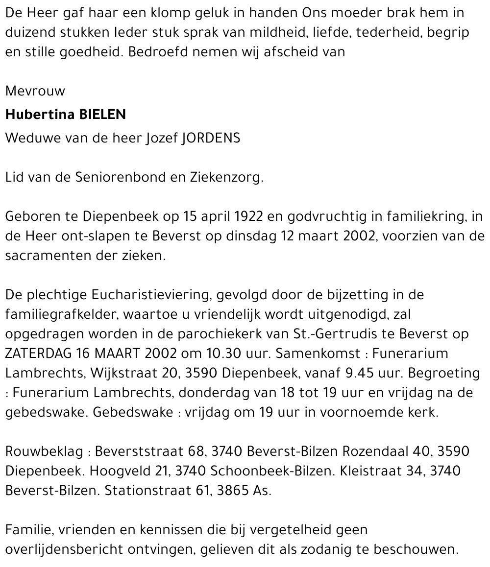 Hubertina BIELEN