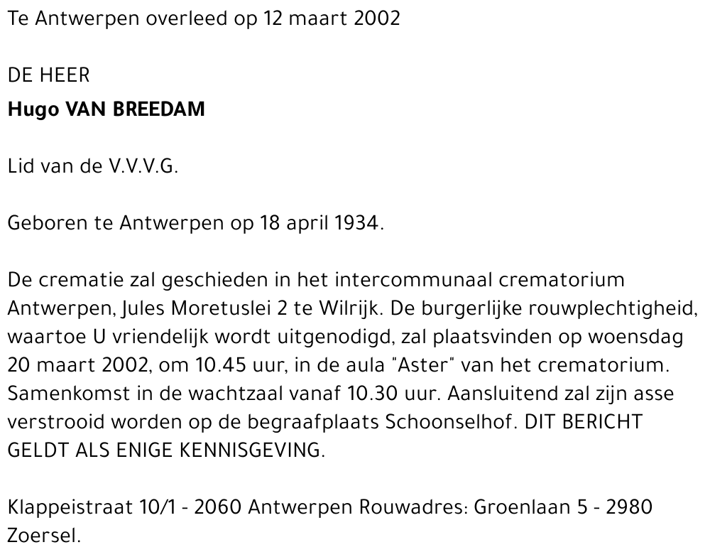 HUGO VAN BREEDAM