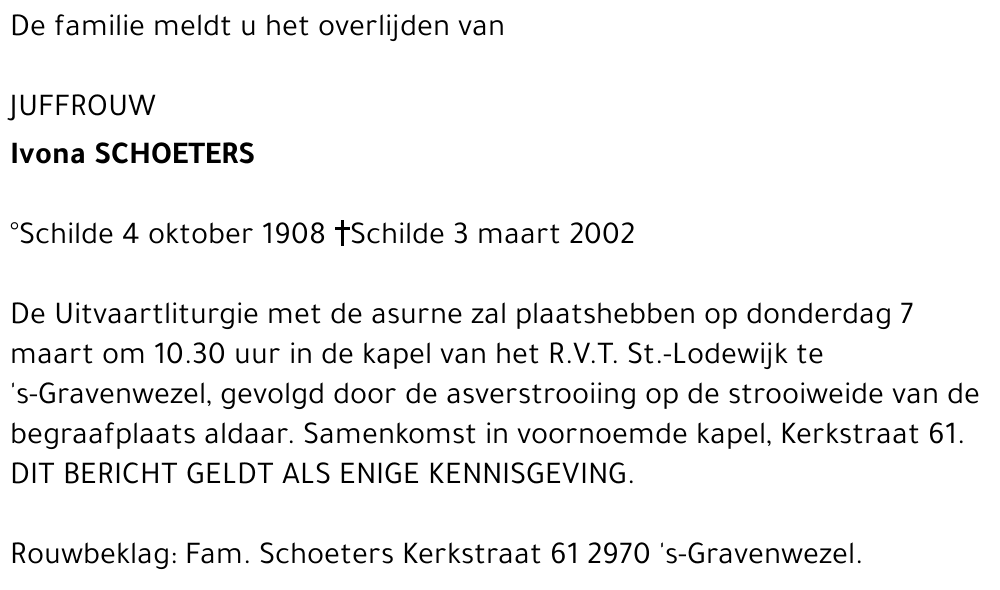 IVONA SCHOETERS