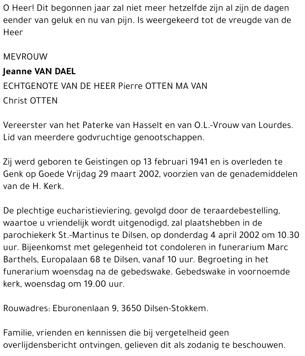 Jeanne Van Dael