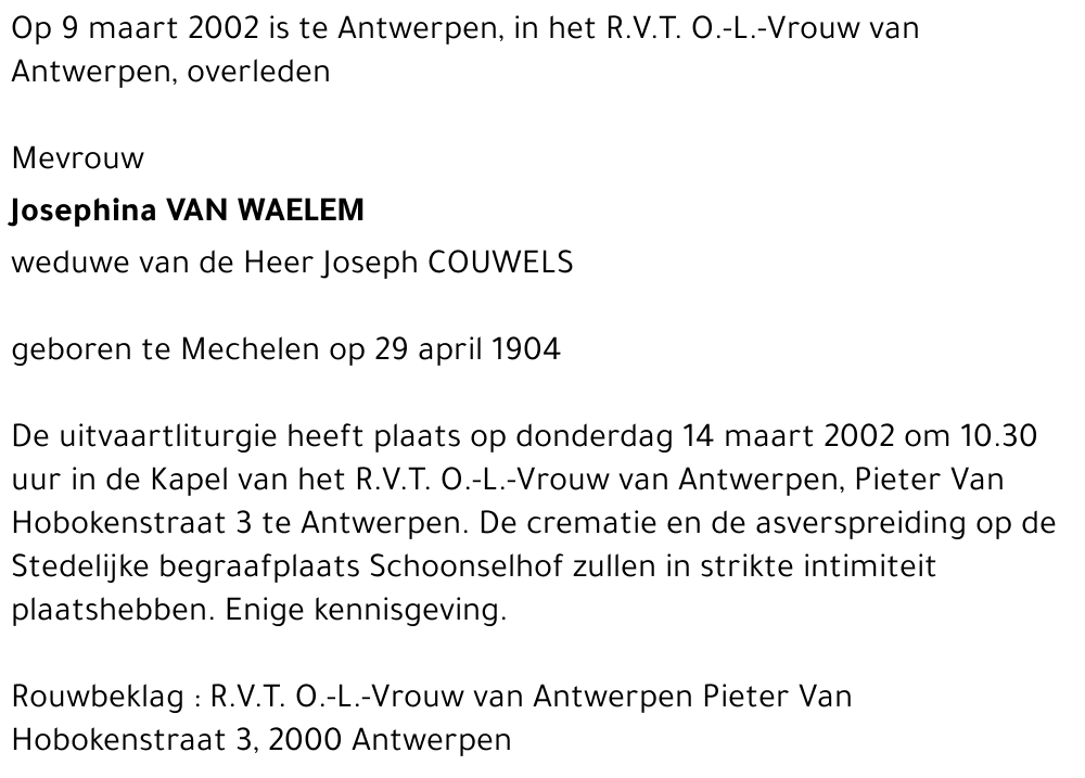 Josephina Van Waelem