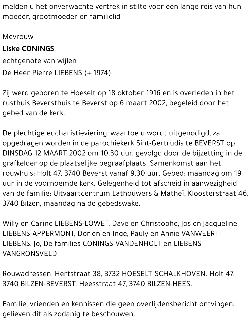 Liske CONINGS