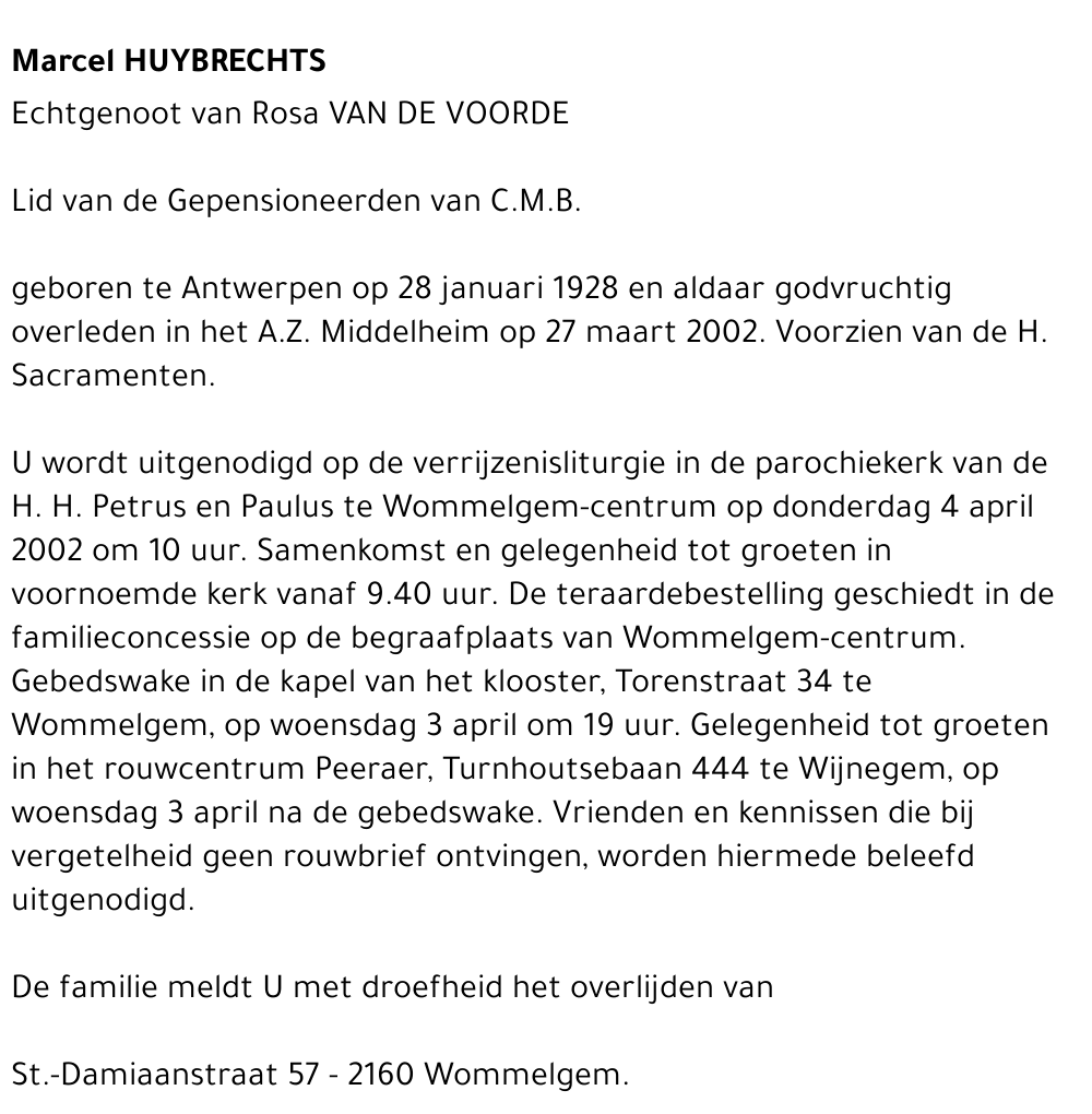 Marcel HUYBRECHTS